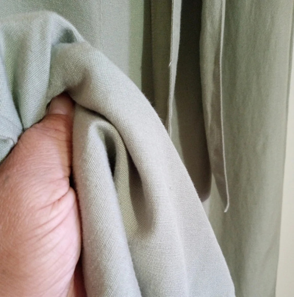 Japna sage green linen blend wide leg pants with fabric tie belt women's size L - Picture 4 of 7